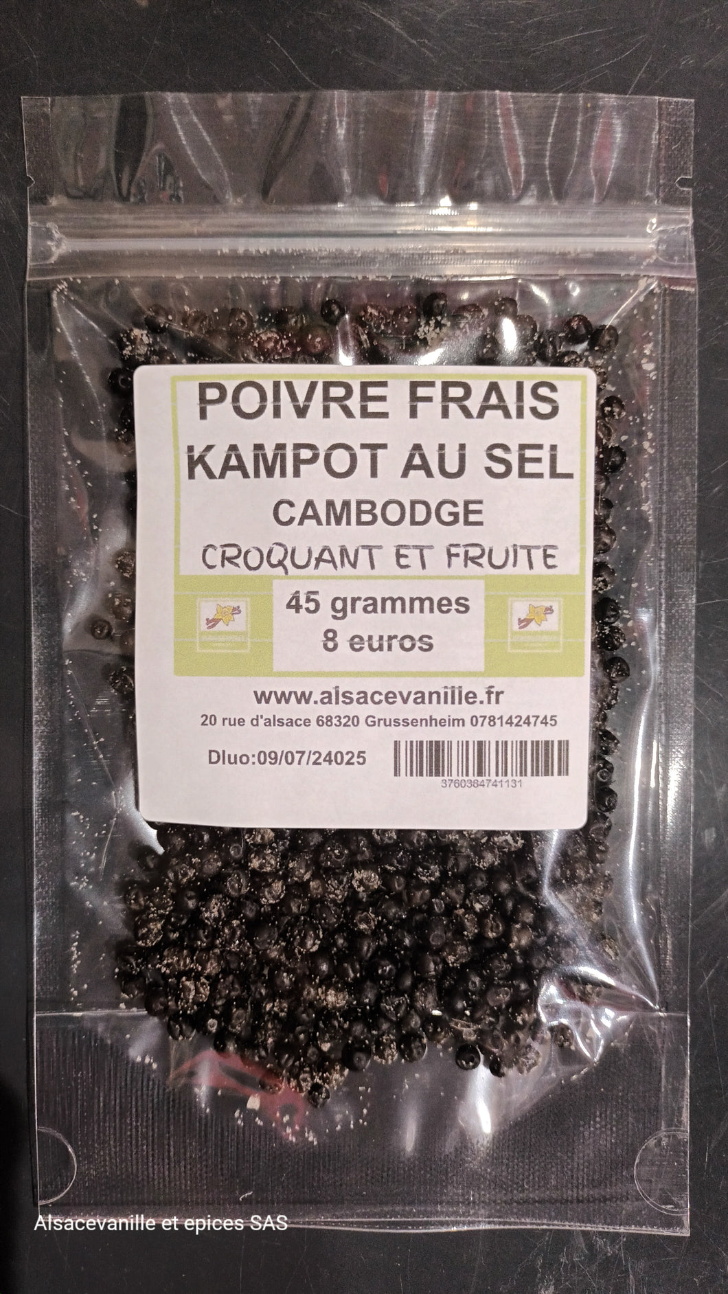 Poivre frais de Kampot au sel 45 grammes