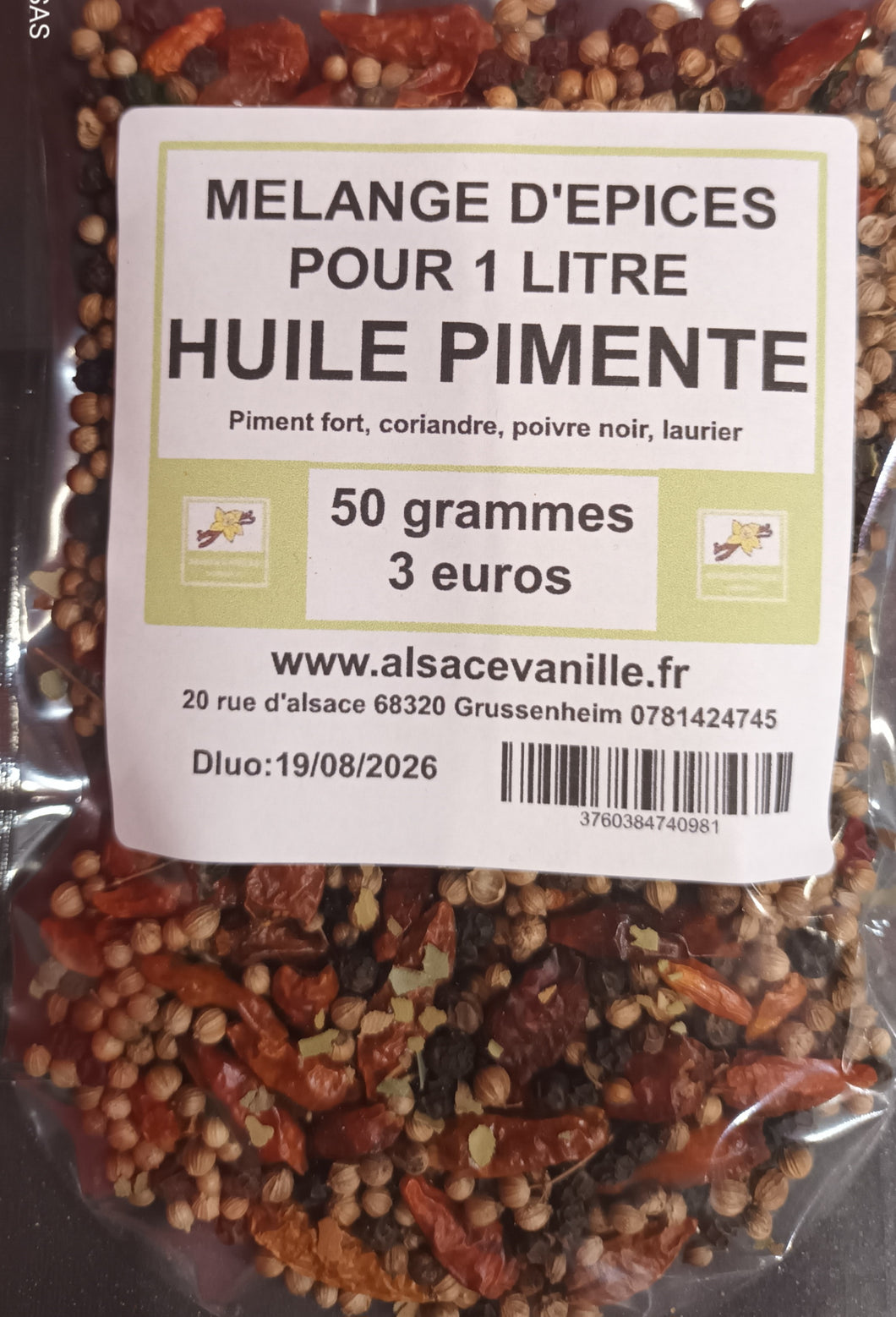 Melange pour huile pimente 50 grammes